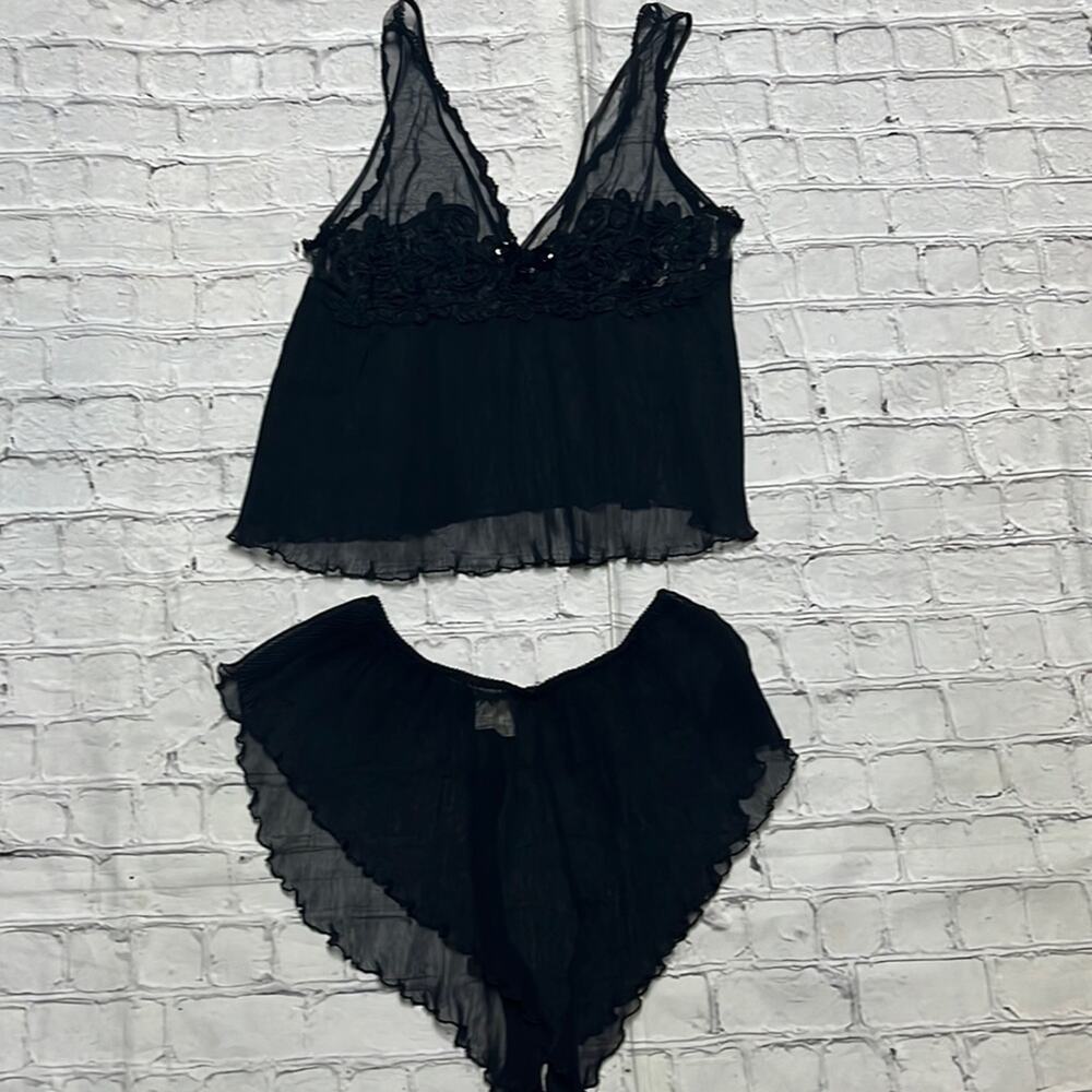 Vintage Victoria’s Secret Gold Label Sleepwear Set Lingerie Beaded M